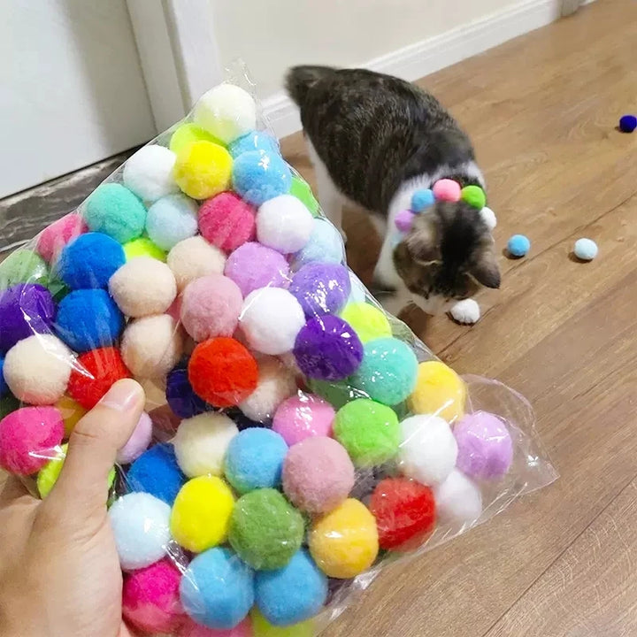 Cat Toys Mini Pompoms Games