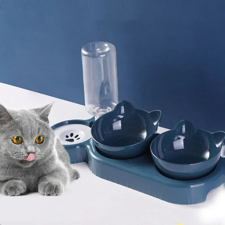 Dog Cat Bowls with Water Dispenser