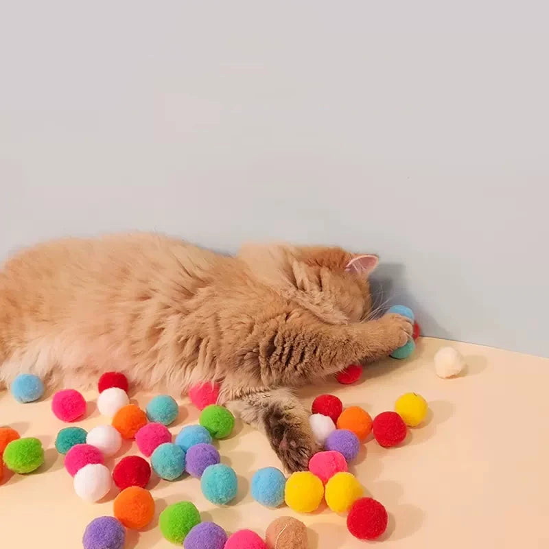 Cat Toys Mini Pompoms Games