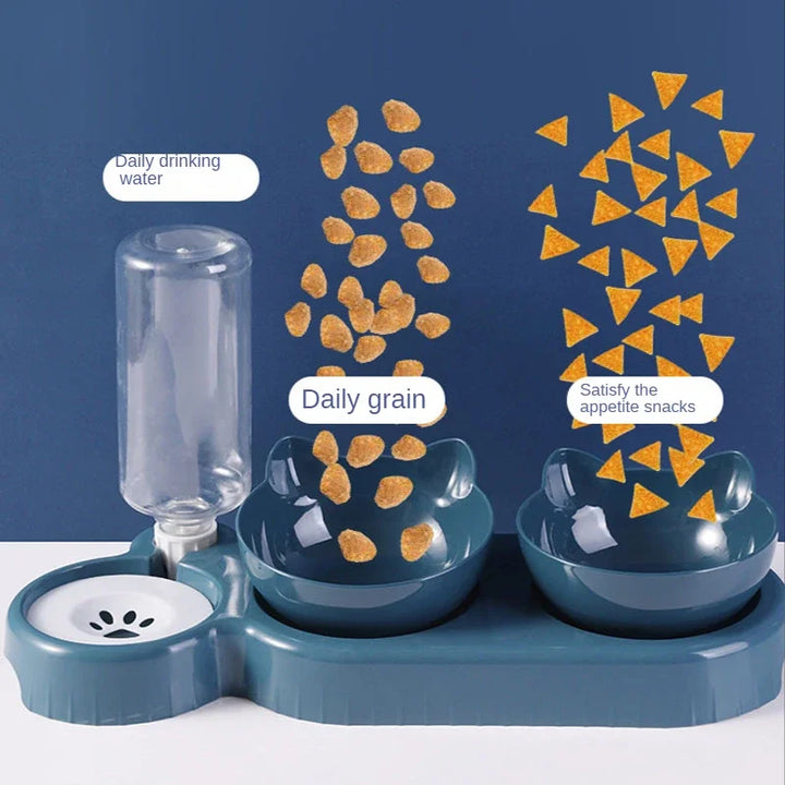 Dog Cat Bowls with Water Dispenser