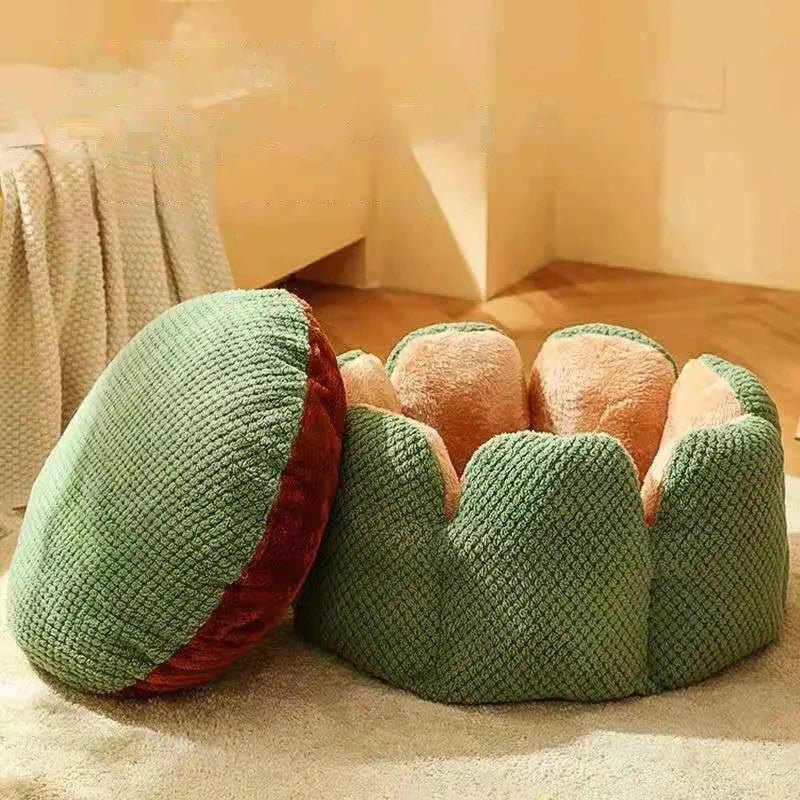 Petal-Shaped Winter Warm Bed for Pets