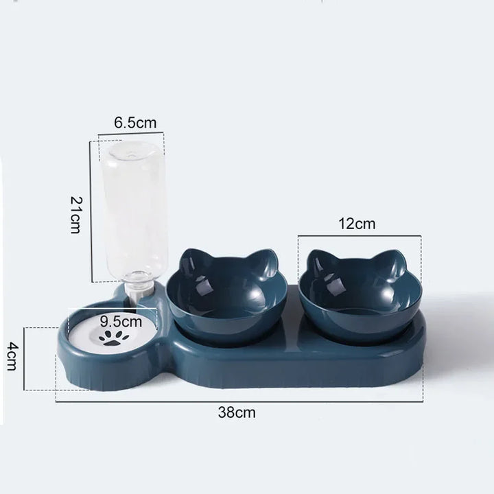 Dog Cat Bowls with Water Dispenser