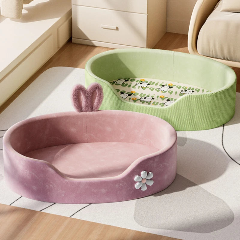 Petal-Shaped Winter Warm Bed for Pets