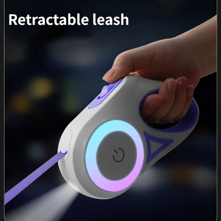 LED Flashlight Pet Leash Retractable Lighted