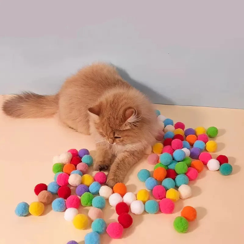 Cat Toys Mini Pompoms Games