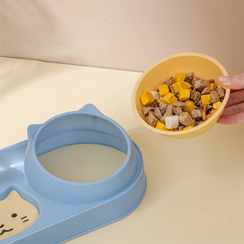 Dog Cat Bowls with Water Dispenser